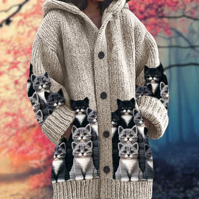 Rosalie - Soft sweater with hood and buttons