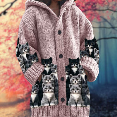 Rosalie - Soft sweater with hood and buttons