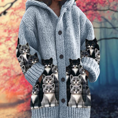 Rosalie - Soft sweater with hood and buttons