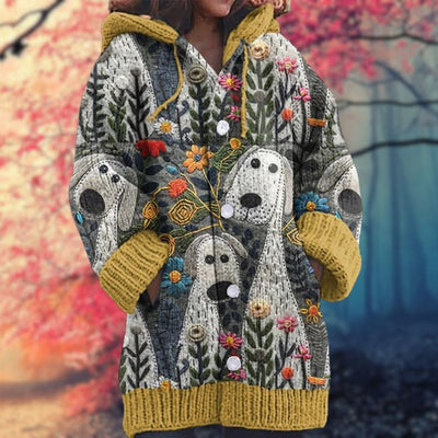 Rosalie - Soft sweater with hood and buttons