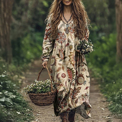 Winona Vintage Floral Print Dress