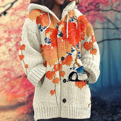 Rosalie - Soft sweater with hood and buttons