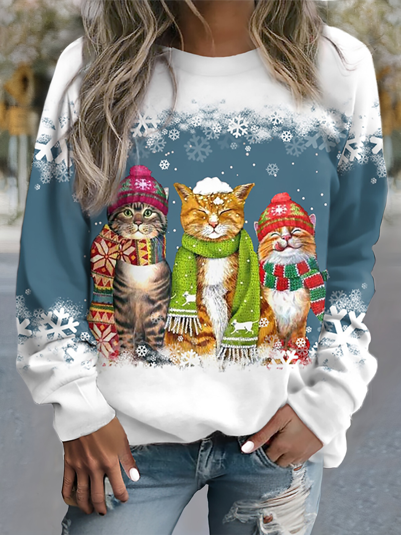 Jessica® | Snow Cat Winter Top