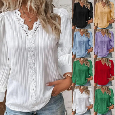 Emma | Chiffon Lace Detail Blouse