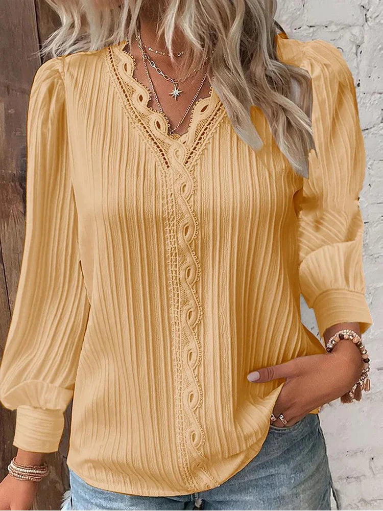 Emma | Chiffon Lace Detail Blouse