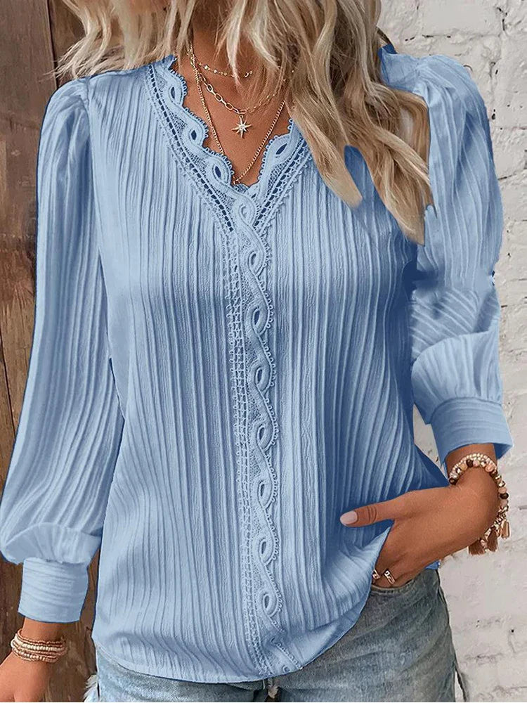Emma | Chiffon Lace Detail Blouse