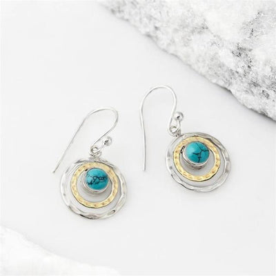 Boho Saturn Earrings with Turquoise