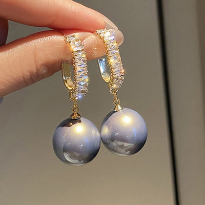 Luxury Earrings with Pearls and Zirconia