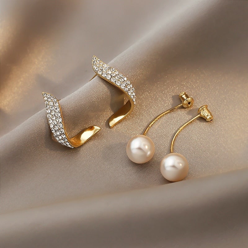 Earrings with Gold Beads