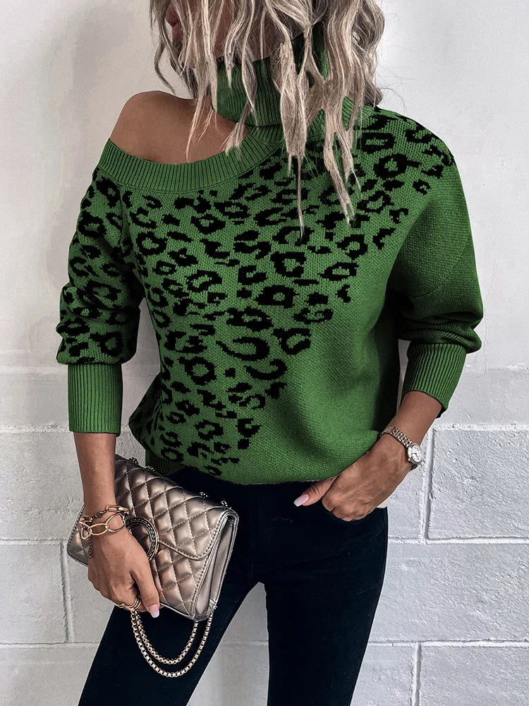 Lorain™ | Leopard Drop Shoulder Sweater