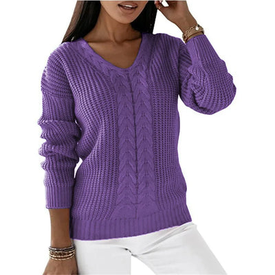 Lorain™ | Vintage V-Neck Knitted Sweater
