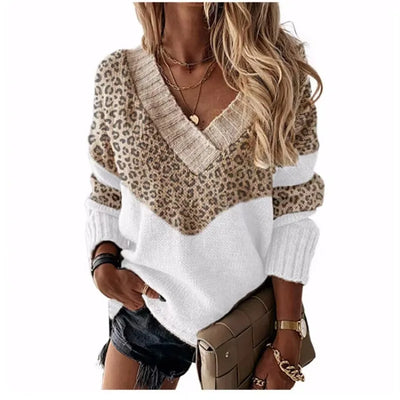 Lorain™ | V-Neck Leopard Sweater