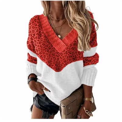 Lorain™ | V-Neck Leopard Sweater