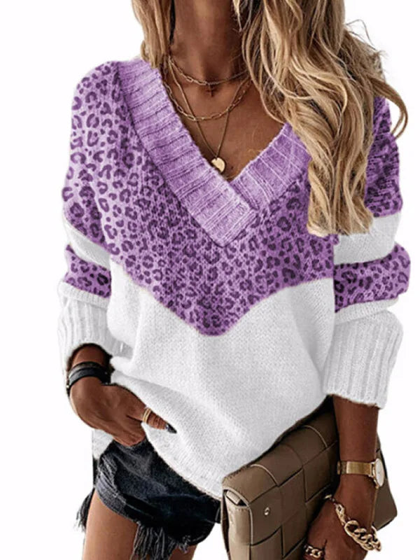 Lorain™ | V-Neck Leopard Sweater