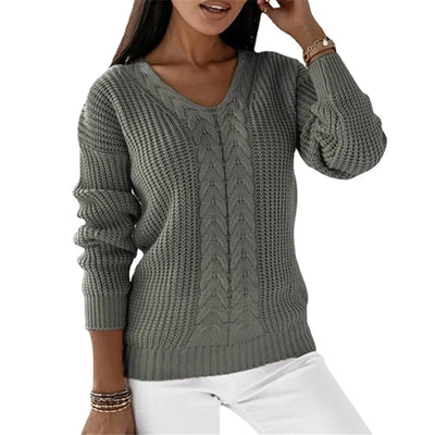 Lorain™ | Vintage V-Neck Knitted Sweater