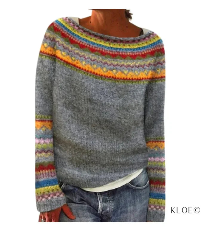 Lorain™ | Patterned Autumn Knitted Sweater