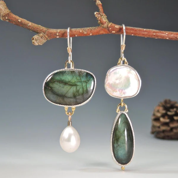 Earrings with Vintage Stone