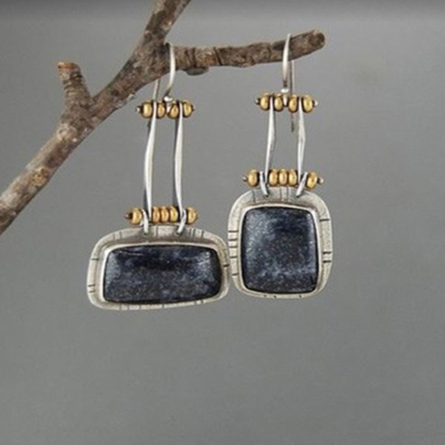 Silver Vintage Midnight Earrings