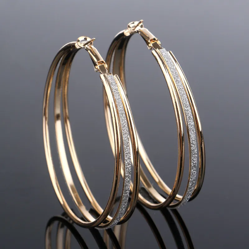 Vintage Gold Shiny Hoop Earrings