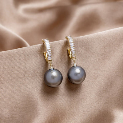 Luxury Earrings with Pearls and Zirconia